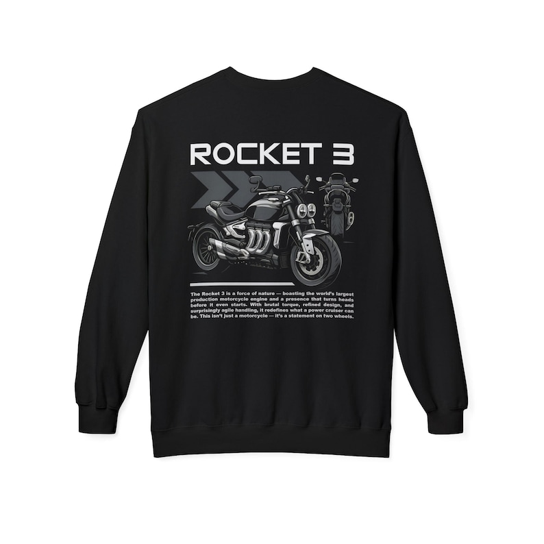 Triumph Rocket 3 Sweatshirt - Unisex Sweater Gift for Gearheads | Auto & Moto Inspired image 1