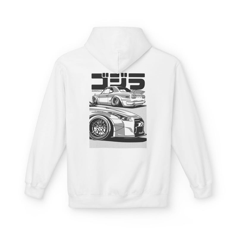Skyline GTR Hoodie, Hakosuka R35 JDM Car Hoodie, Nissan Tuner Streetwear, Widebody Stance Enthusiast Gift image 1