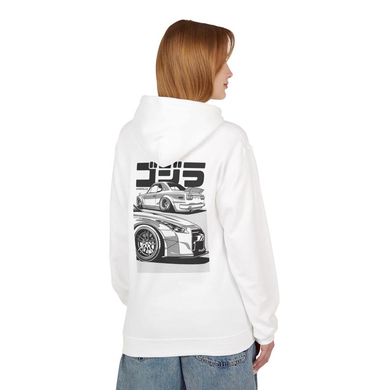 Skyline GTR Hoodie, Hakosuka R35 JDM Car Hoodie, Nissan Tuner Streetwear, Widebody Stance Enthusiast Gift image 10