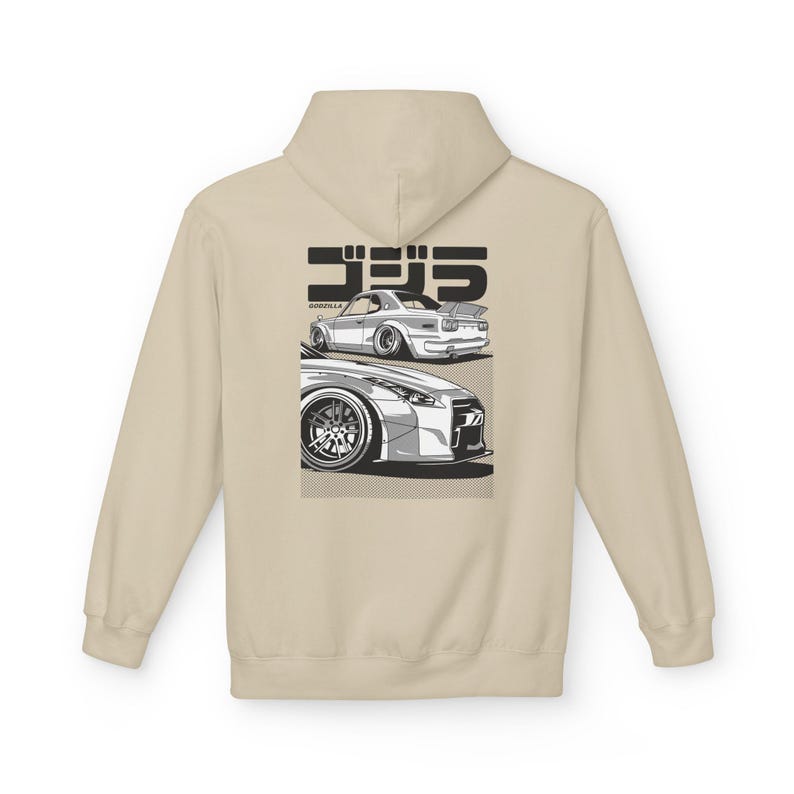 Skyline GTR Hoodie, Hakosuka R35 JDM Car Hoodie, Nissan Tuner Streetwear, Widebody Stance Enthusiast Gift image 4