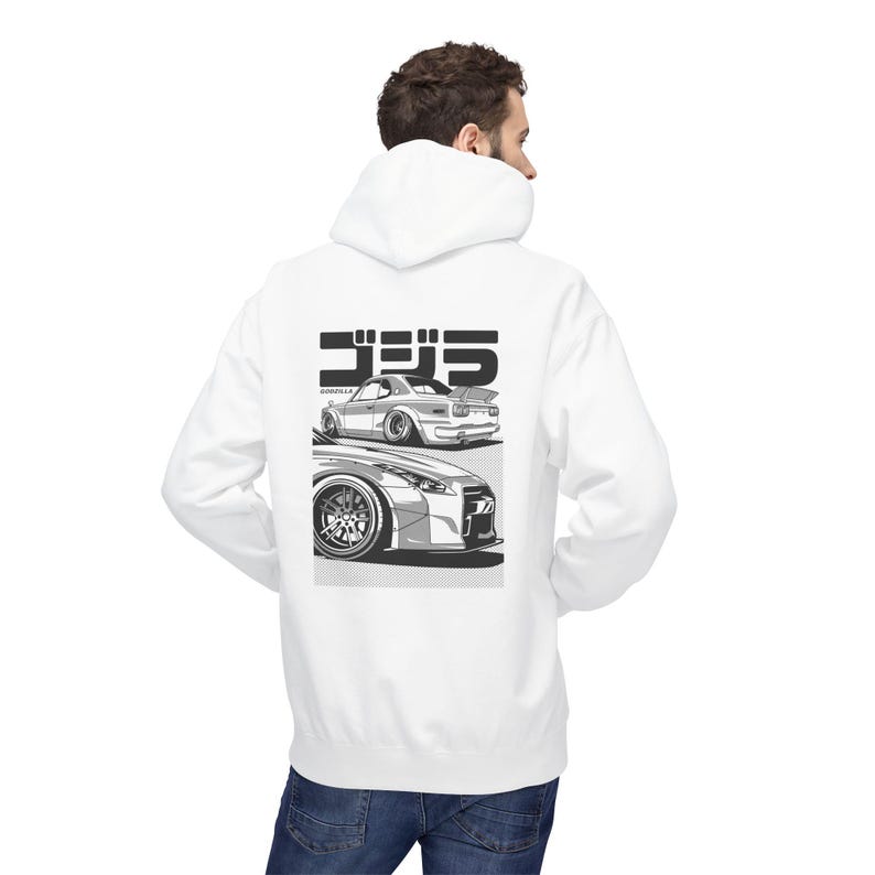 Skyline GTR Hoodie, Hakosuka R35 JDM Car Hoodie, Nissan Tuner Streetwear, Widebody Stance Enthusiast Gift image 17