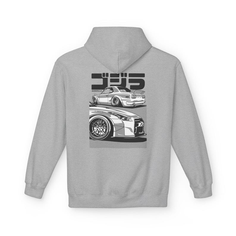 Skyline GTR Hoodie, Hakosuka R35 JDM Car Hoodie, Nissan Tuner Streetwear, Widebody Stance Enthusiast Gift image 6
