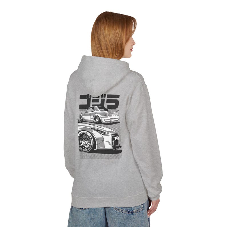 Skyline GTR Hoodie, Hakosuka R35 JDM Car Hoodie, Nissan Tuner Streetwear, Widebody Stance Enthusiast Gift image 12