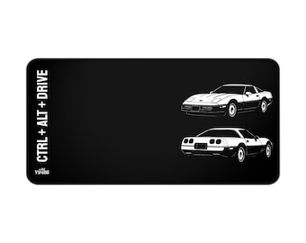 1984–1996 Chevrolet Corvette (C4) Desk Mat - Office Desk Pad Accessory & Gift for Car or Motorcycle Enthusiasts