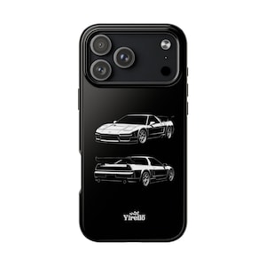 May include: Black phone case featuring a white line drawing of a sports car, with front and rear views. The case has a glossy finish and a camera cutout at the top. The brand name "Yirello" is at the bottom.