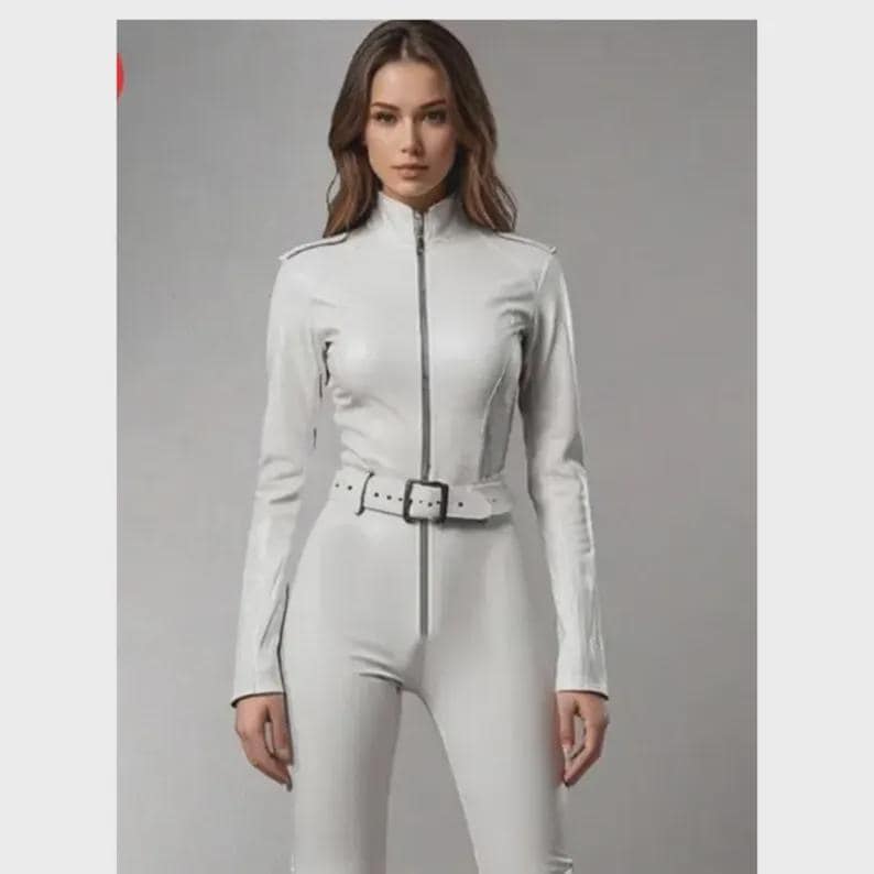 Damen Öl Glanz Body Overall Nylon Langarm Ganzanzug Einteiler Jumpsuit Bodysuit