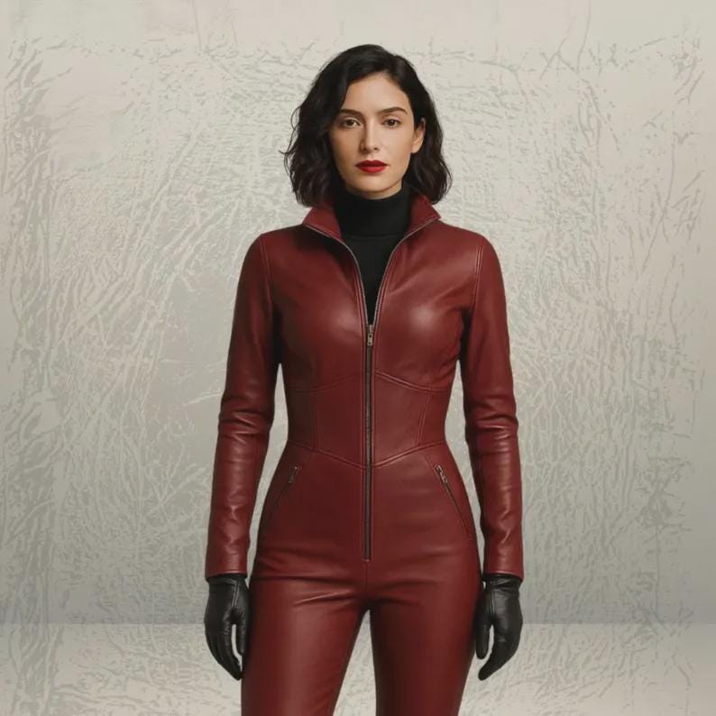 Body Catsuit Brillant En Cuir Vernis - Col Montant, Ouverture Sexy Pour Soirée