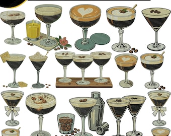 Cocktail Embroidery Design, Coffee Cocktail Embroidery,  Summer Bar Art, Party Beverage Pattern | Machine Embroidery Design,Cocktail Design.
