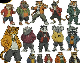 Diseño de bordado de animales urbanos, arte animal urbano, archivo de bordado a máquina de estilo callejero, archivo de puntada a máquina creativa