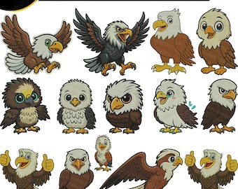 Diseños de bordado de águila bebé, bordado de gorra (descarga digital)