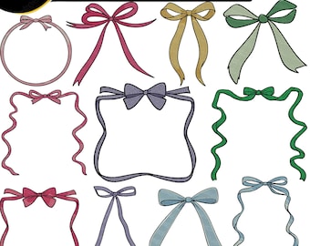 Paquete de diseño de bordado de marcos de lazo / 10 archivos de bordado a máquina de marco de cinta / Marco de monograma con borde de lazo, archivos de máquina de descarga instantánea.