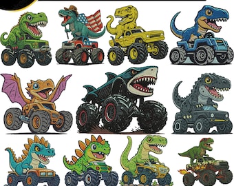 Diseño de bordado de Monster Truck, bordado de vehículo (descarga digital)