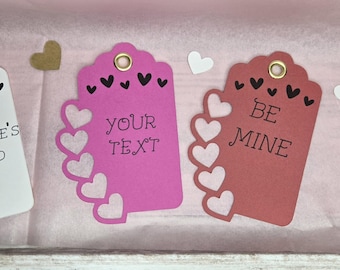 Etiquetas de Dia dos Namorados Personalizadas com Recorte em Formato de Coração | Etiquetas de Dia dos Namorados com Nome Personalizado | Etiquetas de Dia dos Namorados Feitas à Mão | Lembrancinhas para Sala de Aula | 1x2 ou 2x3
