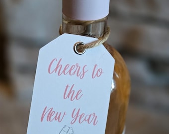 Etiquetas para Presente de Ano Novo | Etiquetas para Presente de Réveillon | Etiquetas "Um Brinde ao Ano Novo" | Etiquetas "Feliz Ano Novo" | Etiquetas Artesanais para Embalagem de Ano Novo