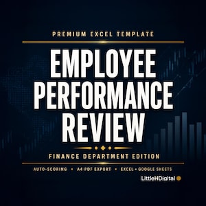 Employee Performance Review Template | Excel Finance Edition | Auto-Scoring PDF Export