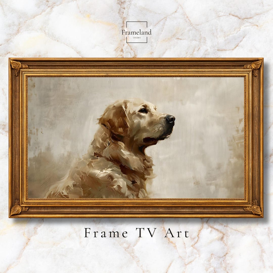 Golden Retriever TV Art, Elegant Dog Portrait, Samsung Frame TV Art ...