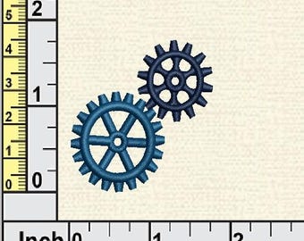 Archivo de bordado de engranajes mecánicos / Hermandad, Diseño de rueda dentada industrial / Descarga digital de bordado a máquina