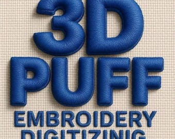Digitalización de bordados personalizados con puff 3D, digitalización de logotipos, servicio de digitalización de bordados, digitalización de imágenes y bordados, digitalización personalizada