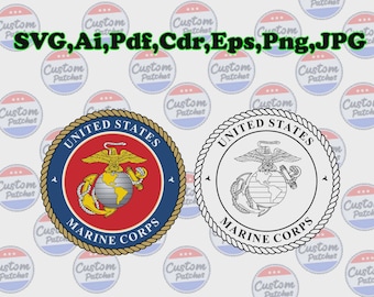 Cuerpo de Marines de EE. UU. - Logotipo de veterano SVG - Ejército - Marina - Cuerda militar - Archivos SVG, PNG, CDR, PDF, AI, EPS para bordado y vectores - Descarga digital