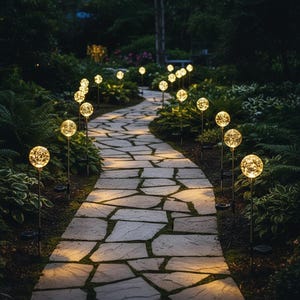 Solar Globe Garden Stake Lights – Waterproof LED Pathway Lights for Yard Decor