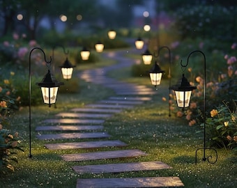Vintage Solar Pathway Lantern Hanging Garden Lawn Light