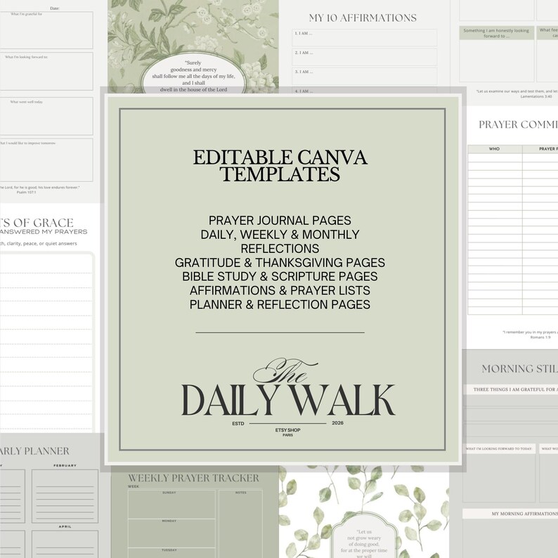 45-page Prayer Journal Canva Template | Daily Walk Studio (MRR PLR ...