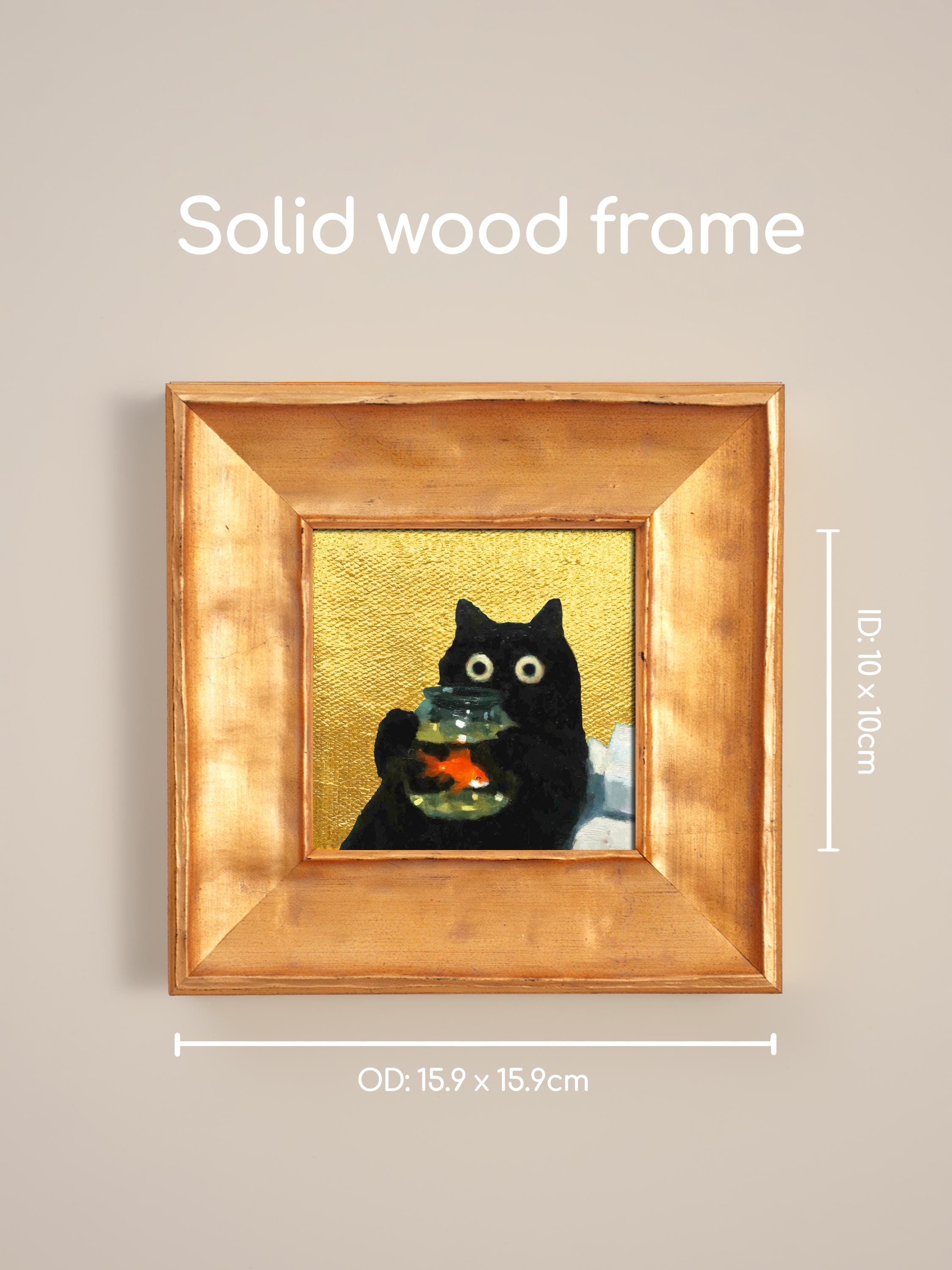 Cat Original Mini Oil Painting, Tiny Framed Pet Portrait Wall Art - Etsy