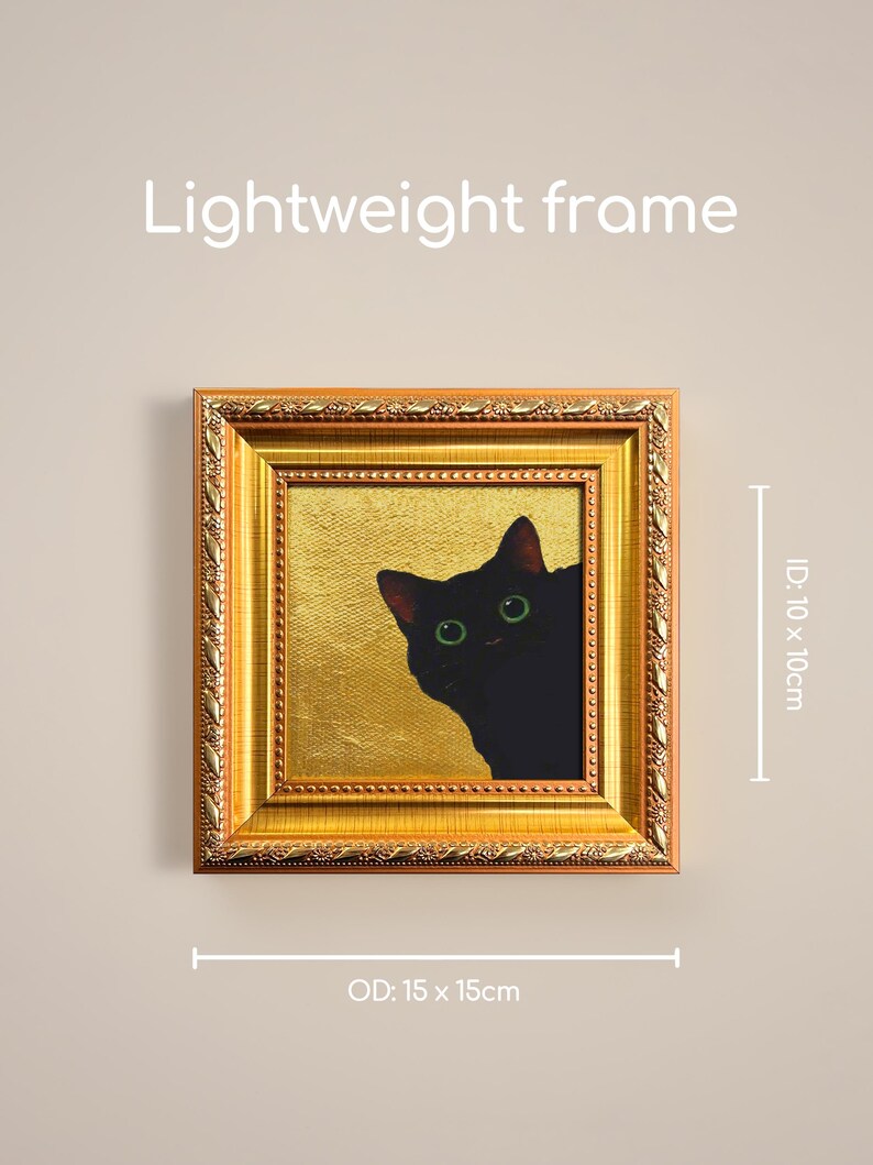 Cat Original Mini Oil Painting, Tiny Framed Pet Portrait Wall Art - Etsy