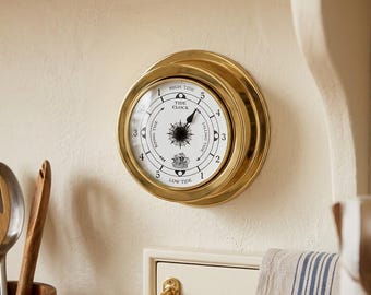 Vintage Tide Clock Wall Mounted Nautical Sailing Instrument Coastal Home Decor Marine Gift