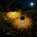 Solar Projection Lantern – Warm Floral Pattern Light | Decorative Outdoor LED Garden Lamp