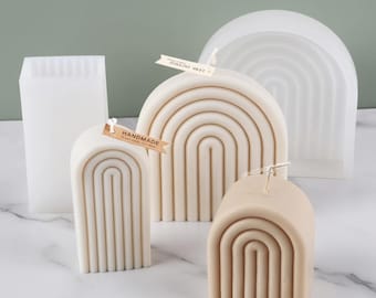 Rainbow Arch Candle Mold – 4 Sizes | Modern Curved Silicone Candle Mold