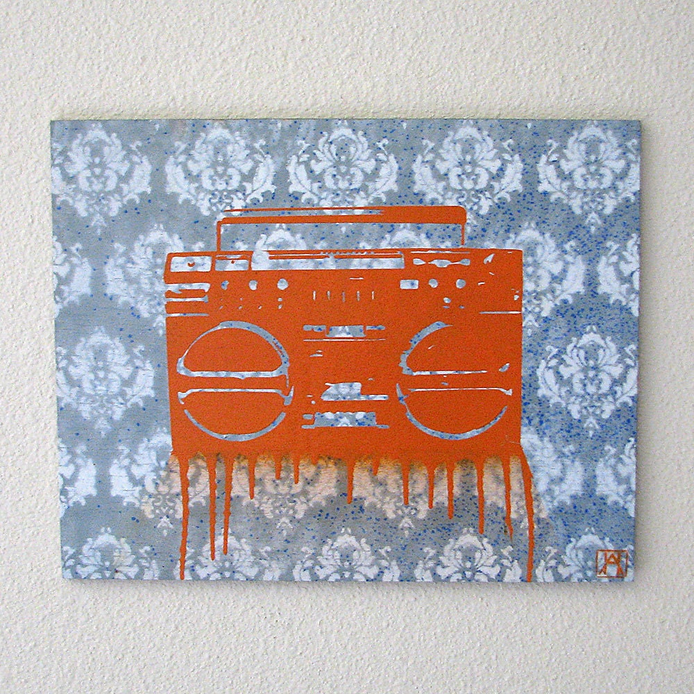 Ghetto Blaster Multilayer Graffiti Stencil Art on Wood Panel Etsy