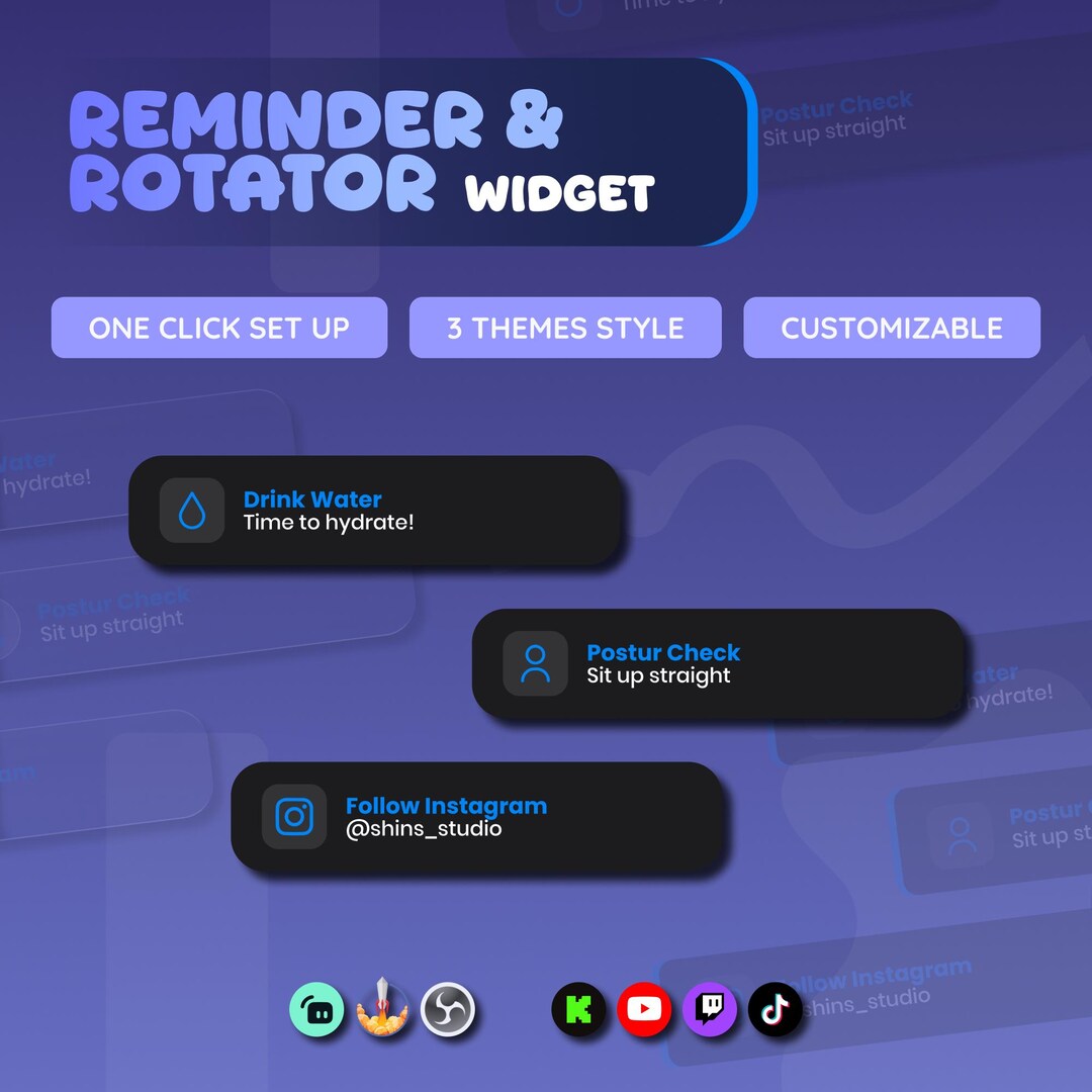 Rotator Ui Reminder and Rotator Widget for Streamers | Animated UI, Customize ...