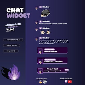 Widget czatu dla Twitcha i YouTube'a | StreamElement – minimalistyczny widget (v1.2.0)