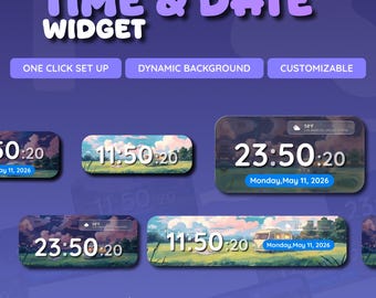 Date And Time Widget for Streamers | Streamelement And OBS, Customize (Digital Download) | V1.0.0
