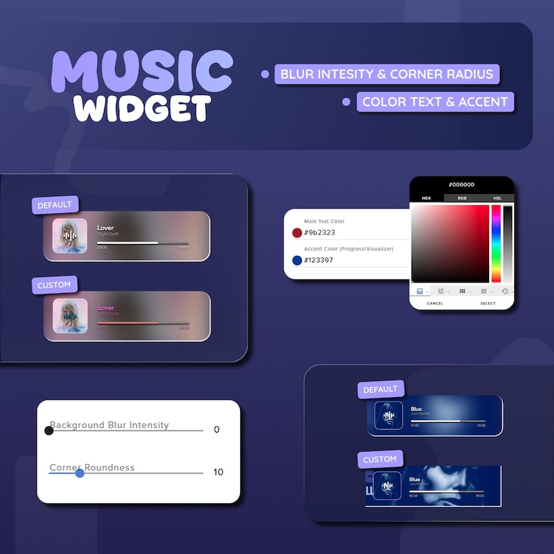 Spotify Music Widget for Streamers | Animated UI, Customize (digital ...