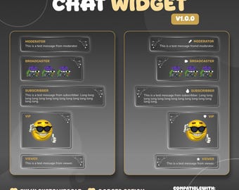 TwitchとYouTube向けのミニマルなガラス製チャットウィジェット - StreamElement（デジタルダウンロード）（v1.0.0）
