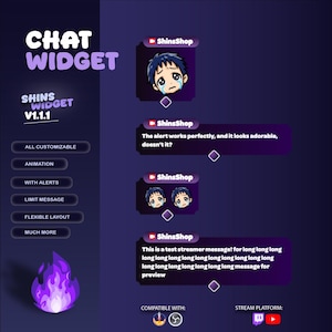 Twitch Chat Widget – StreamElement, Customizable Stream Overlay (Digital Download)
