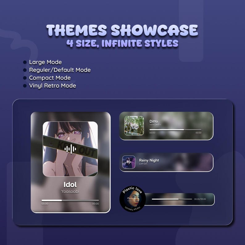 Spotify Music Widget for Streamers | Animated UI, Customize (digital ...