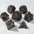 Bloodstained Metal DnD Dice Set - Metal Dice Set,Role Playing Games Sharp Edge Dice,Dragon and Dungeon,RPG DD Dice,D20 D6