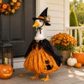 Witch Gardener Goose Outfit, 23 Inch Porch Goose Costume, Halloween Porch Decorations