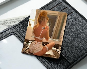Personalized Metal Boudoir Photo Wallet Card, Custom Wallet photo Card, Wallet Accessories for Him, Valentine's Day Gifts