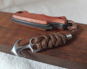 Victory Anchor Lanyard Bead — Handcrafted Titanium Steel, EDC Suitable for Knives, Slingshots, Outdoor Gear & Key Accessories