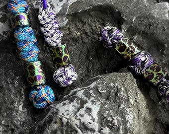 Green Skull Lanyard Bead — Handcrafted TC4 Titanium, EDC for Knives, Slingshots, Outdoor Gear & Key Accessories