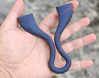 Thunder Blue-Z07 — Full-Titanium Slingshot, Heat-Blue Finish, Quick-Clip Band Seat (3 Sizes)