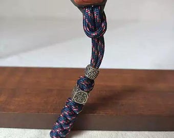 Bagua Lanyard Bead — Vintage Taoist-Inspired White Brass EDC Pendant for Knife Lanyards, Slingshots, Keychains Outdoor Gear