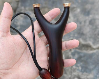 Wutan Wood Slingshot R11 Handmade Solid Wood Slingshot – Carved from One Piece of Wutan Wood – Classic Natural Craft