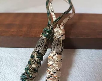 Vajra Lanyard Bead — Hand-Carved Brass EDC Pendant for Knife Lanyards, Slingshots, Keychains & Outdoor Gear
