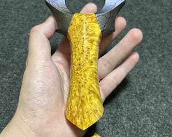 Royal Gold Slingshot: Stabilized Nanmu Burl & Titanium - Dragon-Tooth Quick-Release