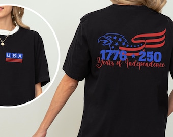 Camiseta del aniversario de Estados Unidos, con águila patriótica y bandera de EE. UU.